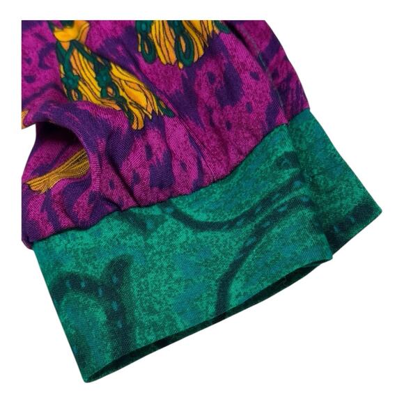 Vintage Style My Way M Green Purple Gold Baroque Medusa Head Medallion Tunic Top - Picture 7 of 10